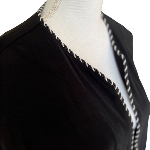 Chico’s women’s cardigan travelers size large black braided accent Chico’s 2 - Picture 5 of 11